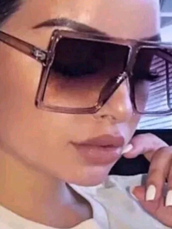 Oversized XL Square Flat Top Aviator Fashion Sunglasses Brown Fade Out Lens
