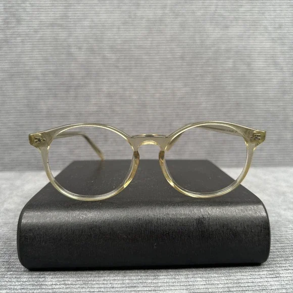 Warby Parker 709 Round Eyeglass Frames Champagne 51-17-145 Clear Acetate Glasses