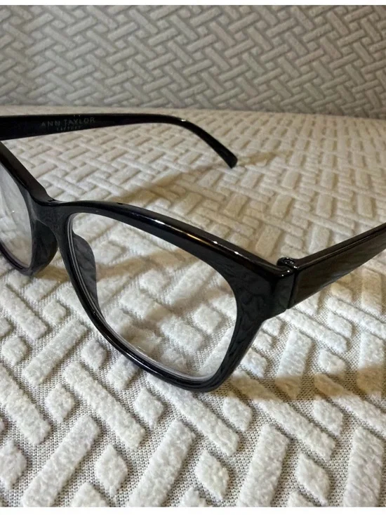 Ann Taylor Black Gloss Acetate Women's Square Glasses