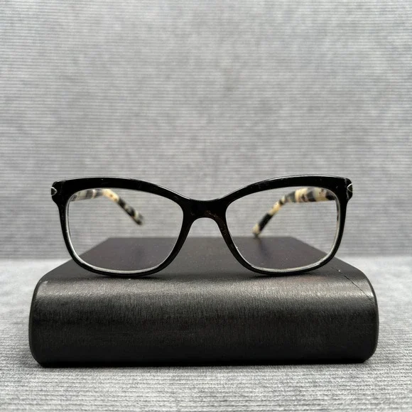 Prada VPR 10R Black Tortoise Shell Cat Eye Eyeglass Frames 53-17-140 Italy Y2k