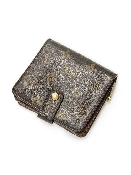 Louis Vuitton Compact Zip Bifold Wallet Brown Monogram Canvas