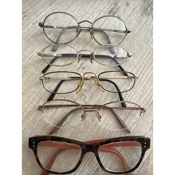5 Pairs Assorted Wire Rim Glasses Terri Brogan Celine Dion Michael Kors