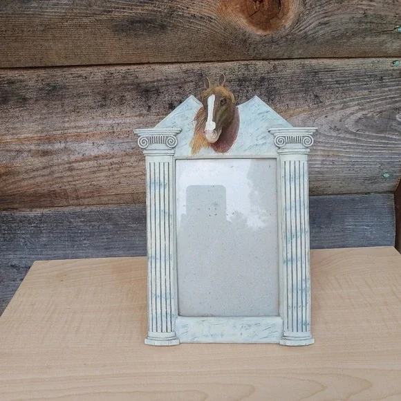 Equestrian Horse Head Column White Grey Photo‎ Frame 4x6