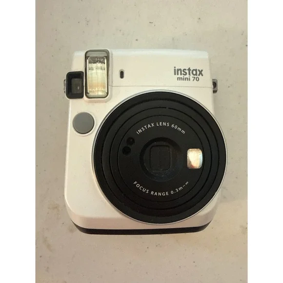Fujifilm Instax Mini 70 Instant Film Camera White 60mm Lens Selfie Mirror