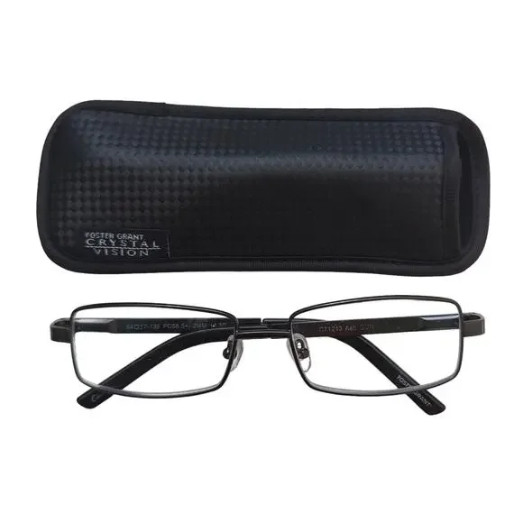 Foster Grant Reading Glasses Classy Eyeglasses Ash Gun Metal +1.50‎ PD58.5MM