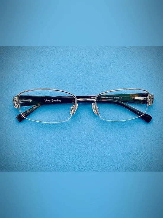 Vera Bradley Caffè Latte Semi-Rimless Glasses in Brown and Light Bronze 💜