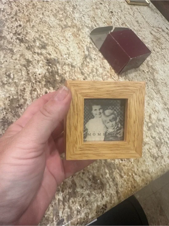 Wooden Mini 2 x 2 Square Block Photo Frame