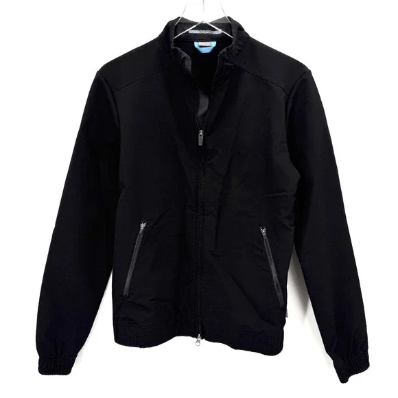 Swrve Cycling Track Jacket Mens S Midweight Black Softshell 4-Way Stretch Zip Up