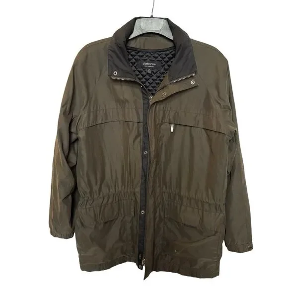 Claiborne Outerwear Men's Olive Jacket Full Zip and Snap Size Large