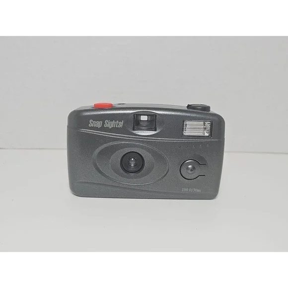 Vintage Snap Sights‎ Gray Poratble 35mm Point & Shoot Film Camera Built In Flash