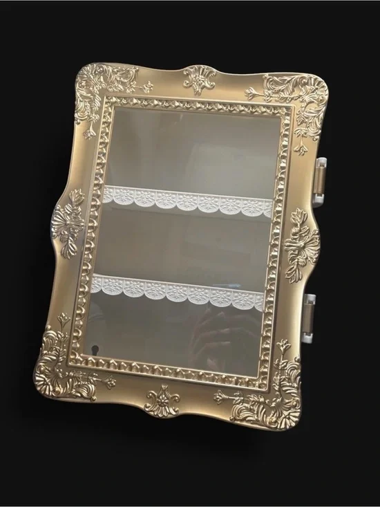 Ornate Gold Wall Cabinet Mirror - Decorative Home Accent
