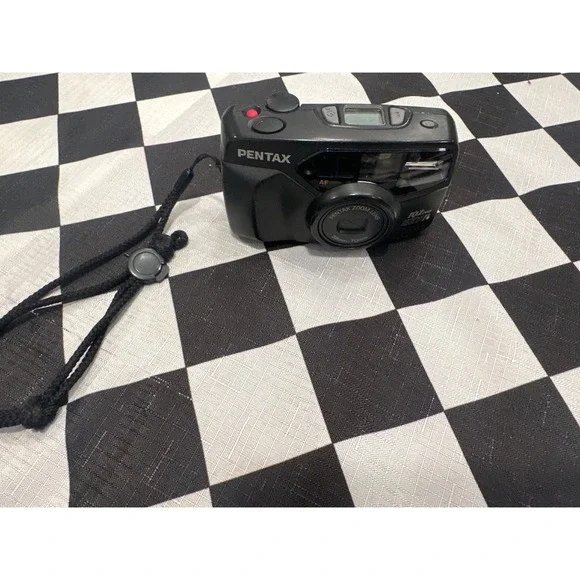 VTG Pentax IQZoom EZY-R 35mm Film Camera 38-70mm Zoom Lens Black tested works