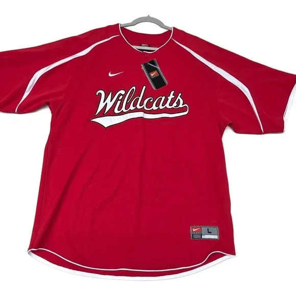 Vintage Wildcats Jersey Mens‎ Large Red NCAA Baseball Nike BP Top 2000s