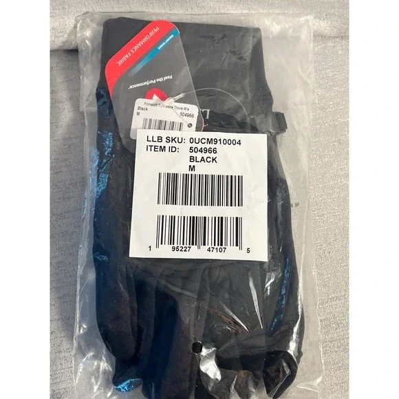 LL Bean Primaloft Thermafleece Gloves Womens Medium Black 504966 New