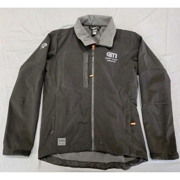 Helly Hansen Workwear Jacket Mens M Black Softshell Fleece GTI Logo