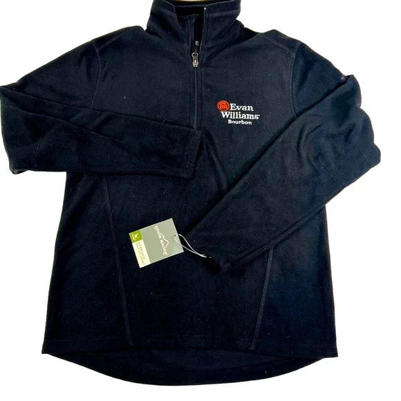 NWT Eddie Bauer Evan Williams Bourbon Half Zip‎ Fleece EB226 Microfleece Black S