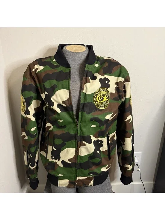International Sports Hall Of Fame Camo Bomber Jacket XXL Custom DrRobert Graham