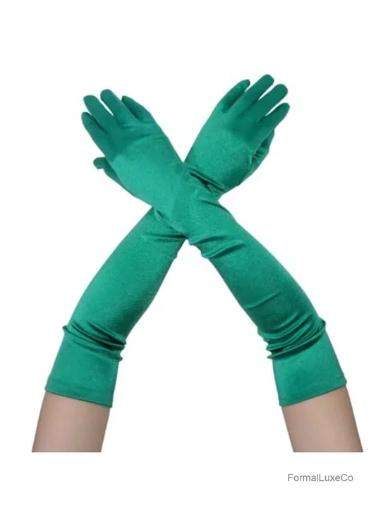 Long Opera Satin Gloves 1920s Evening Costume Gloves Elbow Length Stretch