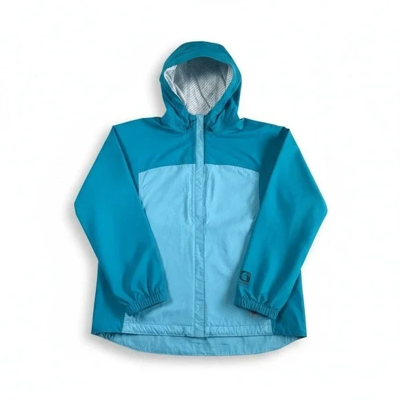 Carhartt Storm Defender Hooded Jacket Blue Two-Tone Ripstop Rain Shell Women M