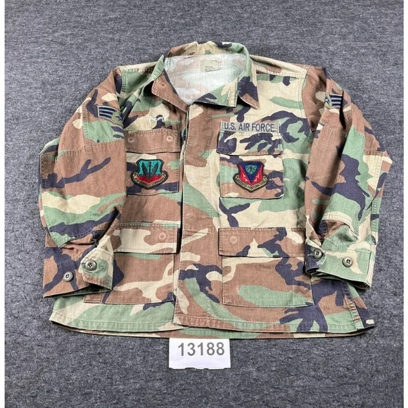 Vintage US Air Force Combat Command Coat Mens Medium X Short Green Camouflage