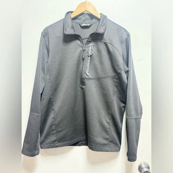 The North Face Men's Charcoal Quarter-Zip Jacket Size L