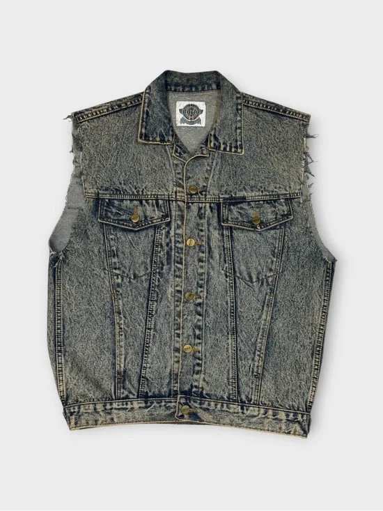 Vintage BUGJO Acid Wash Cutoff Denim Vest