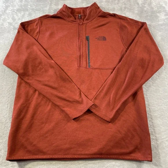 The North Face Canyonlands 1/4 Zip Pullover Mens XL Rust Orange School Fall