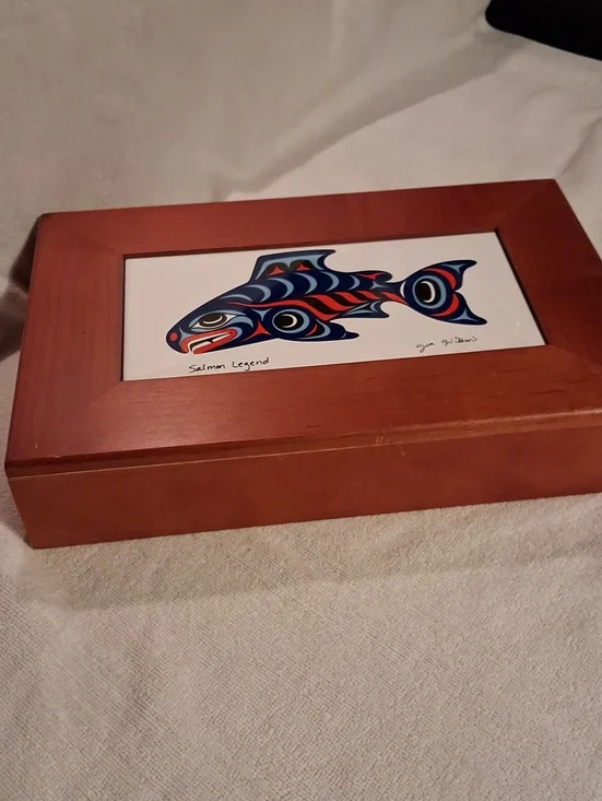 Wooden Keepsake Box JZoe Wilson Artist Trible Art Indigenous