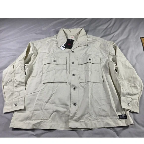 Levi's Masonic Utility Pockets Overshirt Shacket Mens Large Cotton Twill NEW