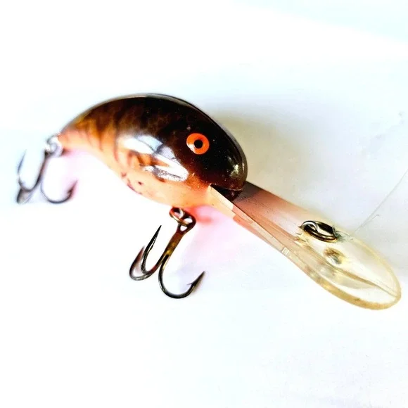 Vintage Deep Diver Crankbait Fishing Lure Crawfish Pattern Long Bill Tackle