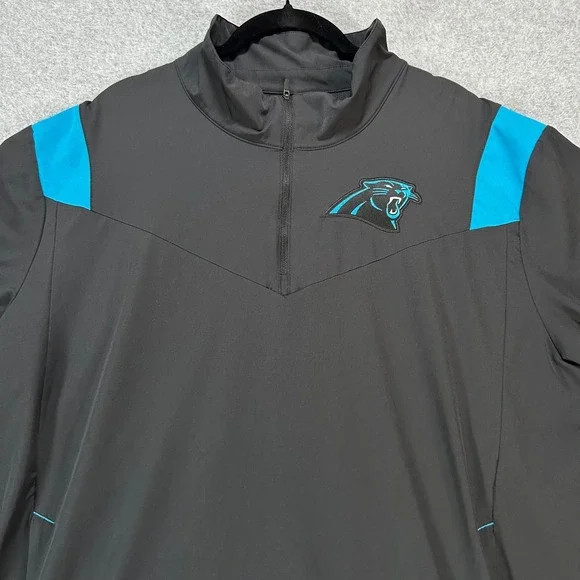 Carolina Panthers Nike Pullover 1/4 Zip Mens XL Black Sporty Athleisure