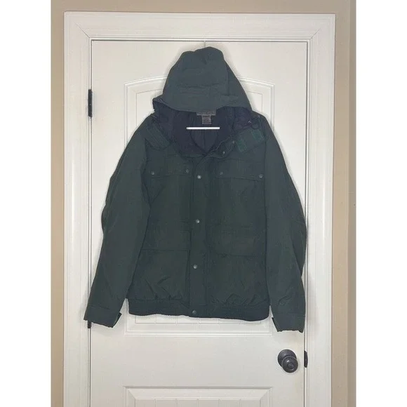 LL Bean Parka Coat L Gore-Tex Extreme Wet Weather PrimaLoft Cargo