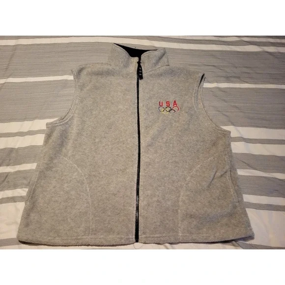 USA Olympic Fleece Vest XL – Made in USA, Team USA Embroidered