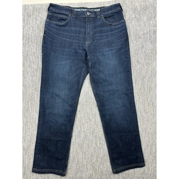 Duluth Trading Jeans Mens 37x34 Blue Ballroom Double Flex Straight Leg Denim