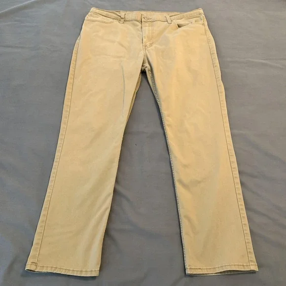Levis 511 Jeans‎ Mens 38x30 Beige Light Wash Slim Straight Stretch Denim Pants