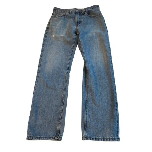 Levis 505 Regular Fit Straight Leg Jeans Mens 31x30 Medium Wash Blue Denim