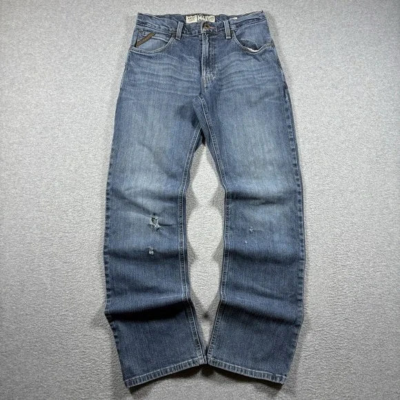 Ariat M4 Legacy Mens 30x34 Blue Relaxed Boot Cut Denim Jeans Western Workwear