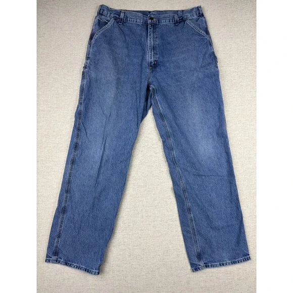 Carhartt B13-DPS Original Dungaree Fit Blue Denim Work Jeans Mens 40x34