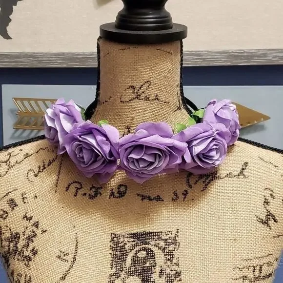Gymboree PURPLE‎ roses rosettes headband