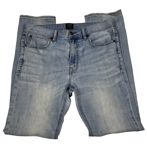 J.Crew The Sutton Jeans Mens 31x32 Light Wash Straight Stretch Denim Blue