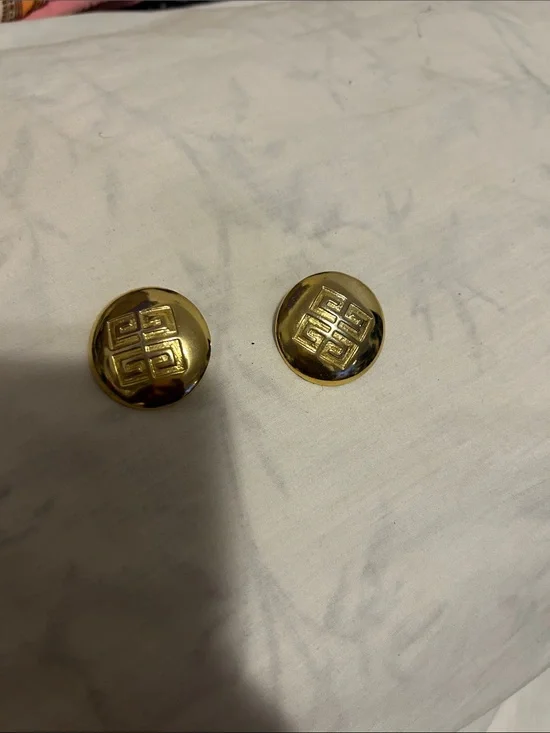 Gold vintage Embossed Round Hair Clips - Unbranded