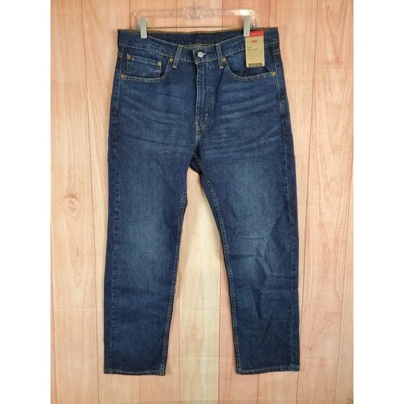 Levis 505 Mens Jeans Sz 34 X 30 Blue Denim Stretch Medium Wash Straight Leg