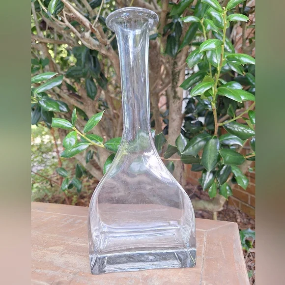 Clear Glass Vase Thock Solid Glass Long Bud Bottleneck Top for Flowers