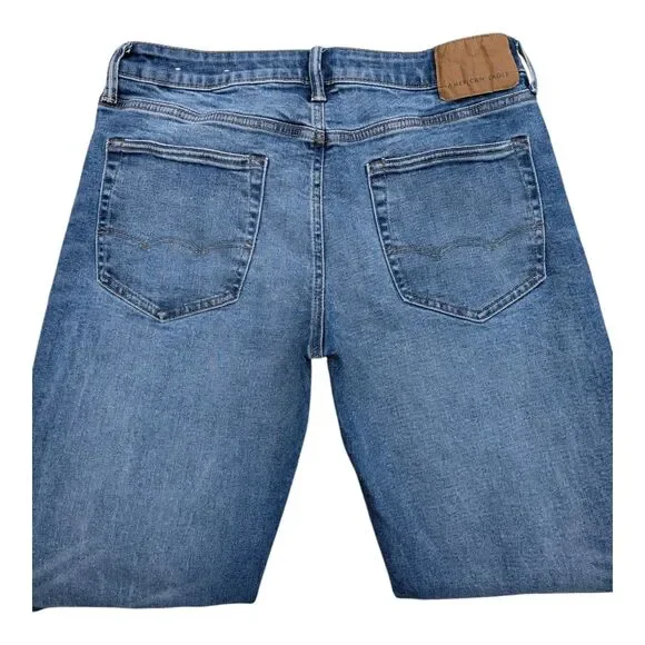 Men's American Eagle Original Straight Fit Jeans Size 34x36 Dark Wash Blokecore