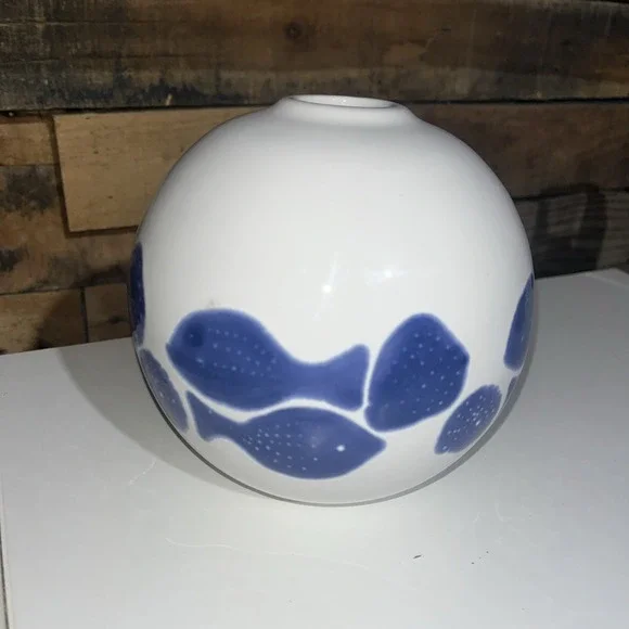 Viva By Vietri Santorini Fish Vase Decorative Accents Playful Modern‎ Round Ball