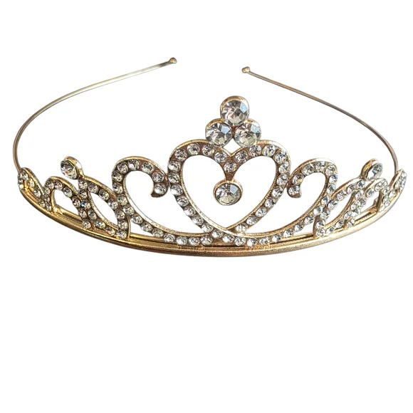 Gold Tiara with Crystal Accents