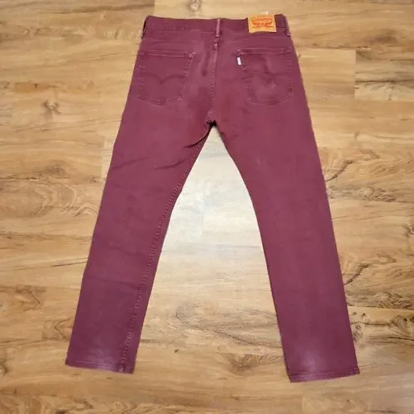 Levi's Mens Jeans Slim Fit Red Pruple Burgundy Denim 32x32