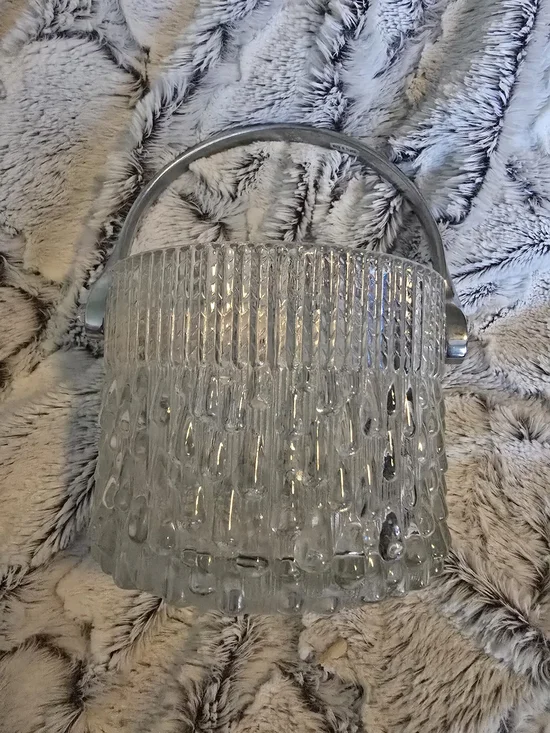 Vintage Teleflora Made In France Glass Ice Bucket Vase 5x4 EUC