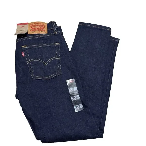 NWT Levis 510 Mens Premium Skinny Stretch Jeans Color Dark‎ Wash Blue 29x30