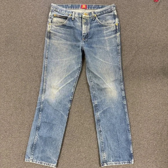 Wrangler Jeans Mens 34x30 Blue Good Slim Fit Western Denim Work Wear Bootcut